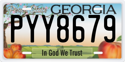 GA license plate PYY8679
