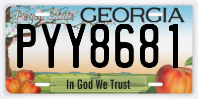 GA license plate PYY8681
