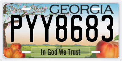 GA license plate PYY8683