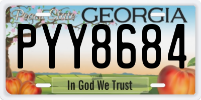 GA license plate PYY8684
