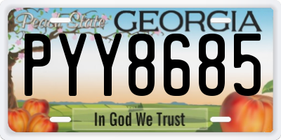GA license plate PYY8685