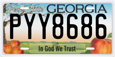 GA license plate PYY8686