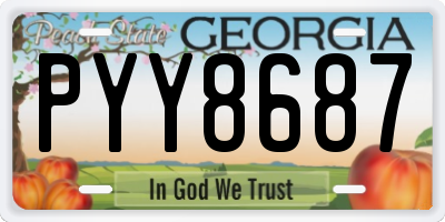 GA license plate PYY8687