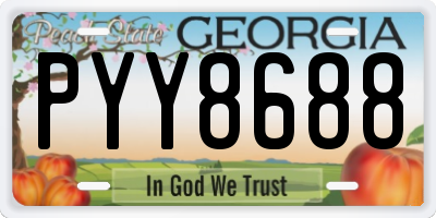 GA license plate PYY8688