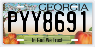 GA license plate PYY8691