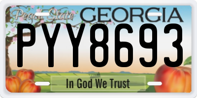 GA license plate PYY8693