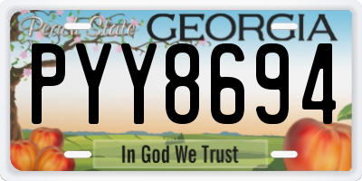 GA license plate PYY8694