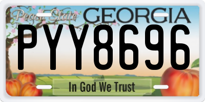 GA license plate PYY8696