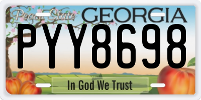 GA license plate PYY8698