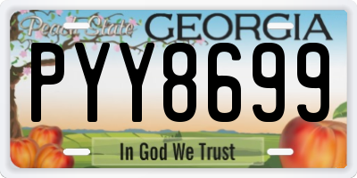 GA license plate PYY8699