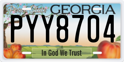 GA license plate PYY8704