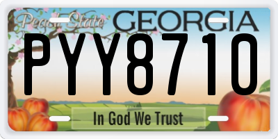 GA license plate PYY8710