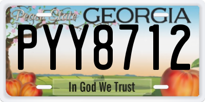 GA license plate PYY8712