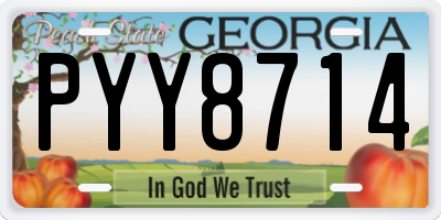 GA license plate PYY8714