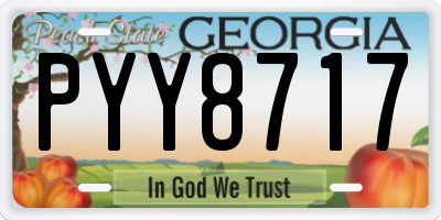 GA license plate PYY8717
