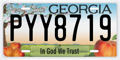 GA license plate PYY8719