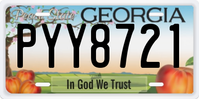 GA license plate PYY8721