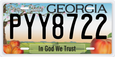 GA license plate PYY8722