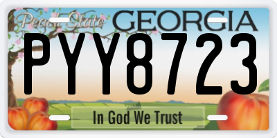 GA license plate PYY8723