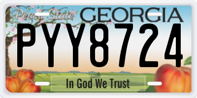 GA license plate PYY8724