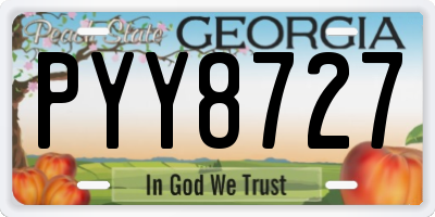 GA license plate PYY8727