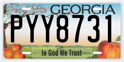 GA license plate PYY8731