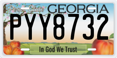 GA license plate PYY8732