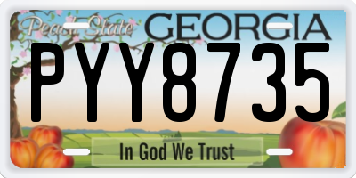 GA license plate PYY8735