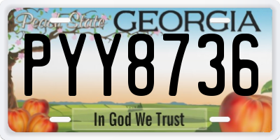 GA license plate PYY8736