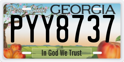 GA license plate PYY8737