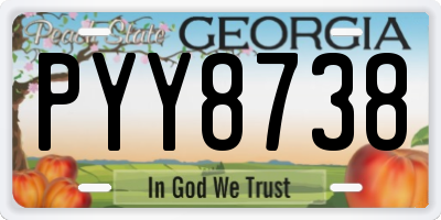 GA license plate PYY8738
