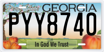 GA license plate PYY8740