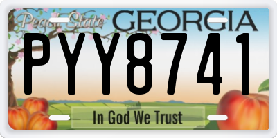 GA license plate PYY8741