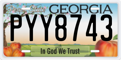 GA license plate PYY8743