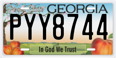 GA license plate PYY8744