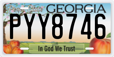 GA license plate PYY8746