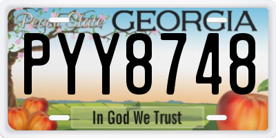 GA license plate PYY8748