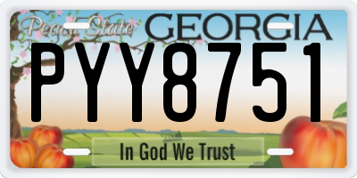 GA license plate PYY8751
