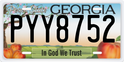 GA license plate PYY8752