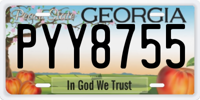 GA license plate PYY8755