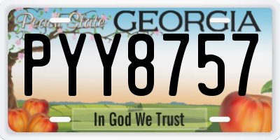 GA license plate PYY8757