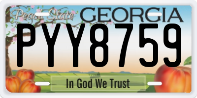 GA license plate PYY8759