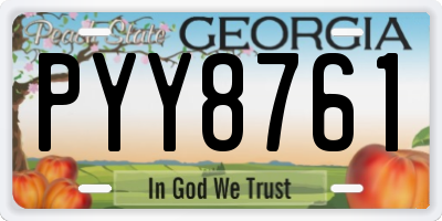 GA license plate PYY8761
