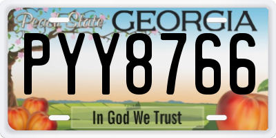 GA license plate PYY8766