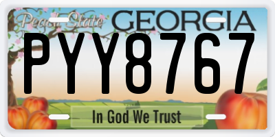 GA license plate PYY8767