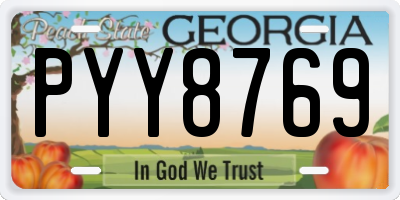 GA license plate PYY8769