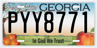 GA license plate PYY8771
