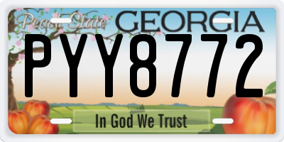 GA license plate PYY8772