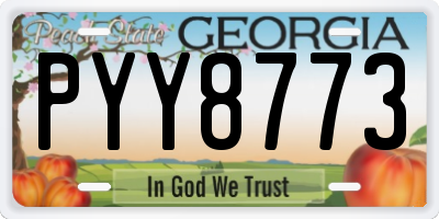 GA license plate PYY8773