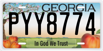 GA license plate PYY8774